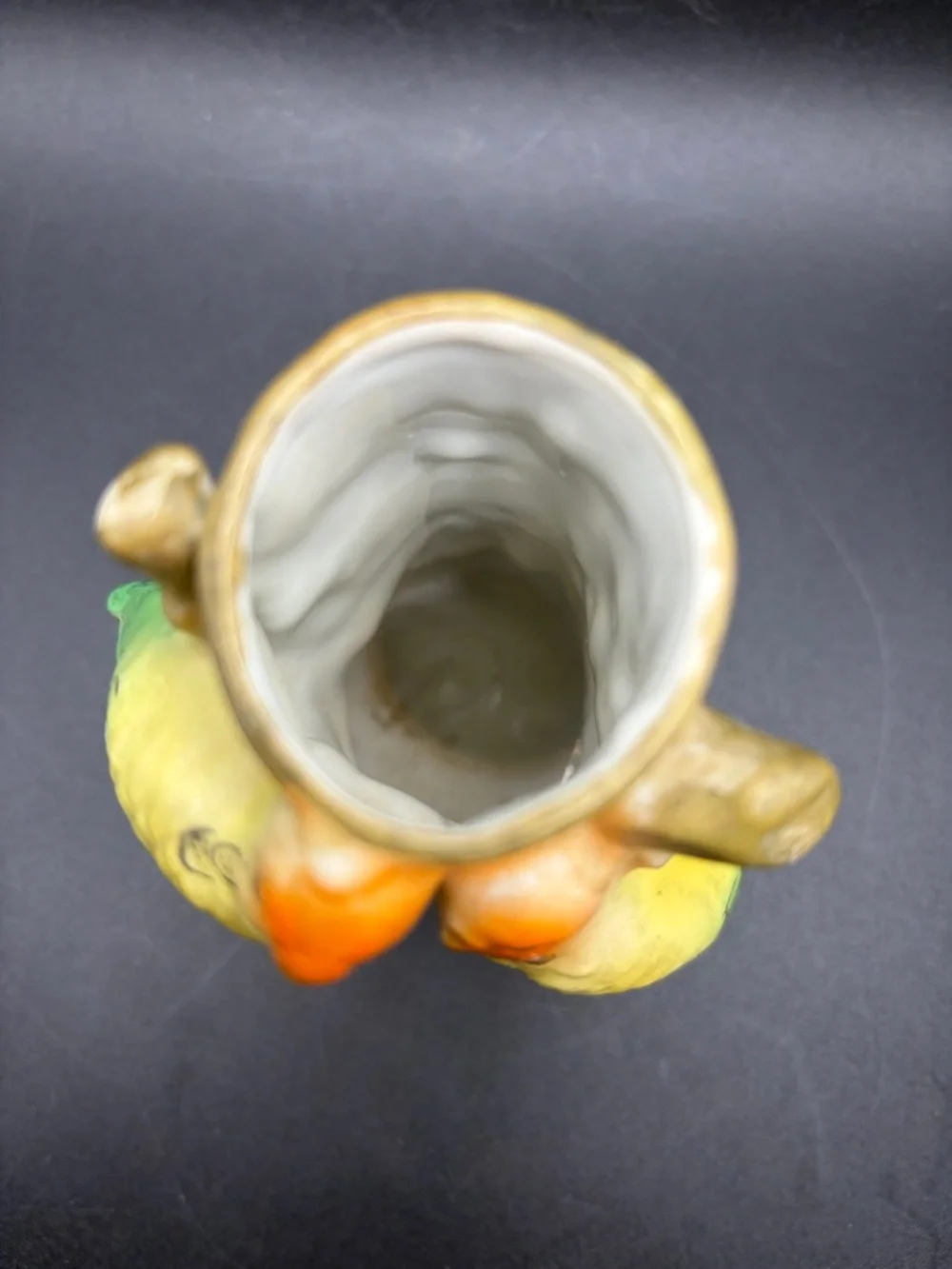 Vintage Hand Painted Bird Parakeet Parrot Ceramic Bud Vase Vessel Made in Japan